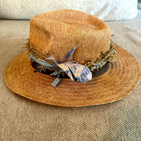 Stetson Accessories Stetson Straw Hat With Feather Like New Large